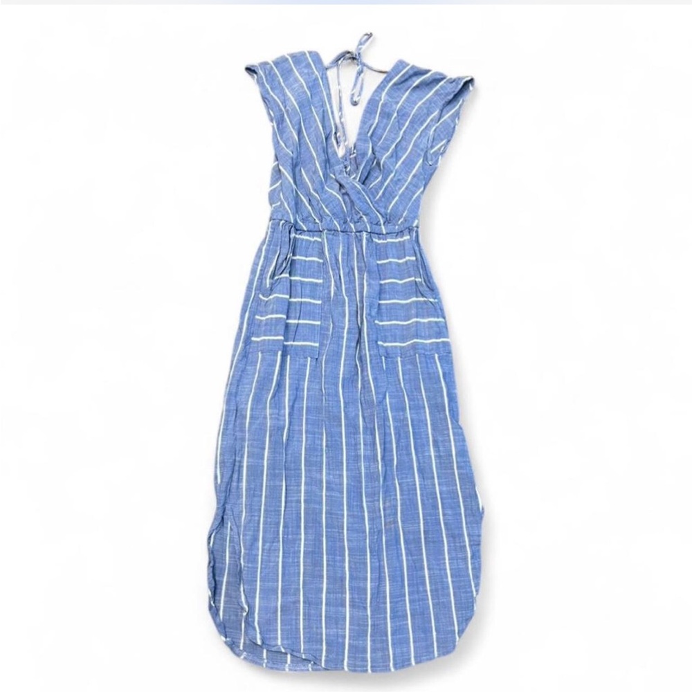 Universal Thread Striped Blue and White Backless Dress